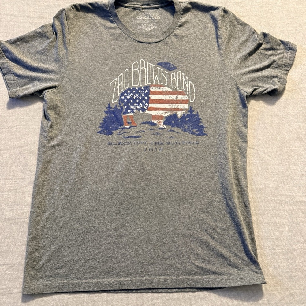 Zac Brown Band Black Out The Sun 2016 Tour Concert T-Shirt Men's Size Large